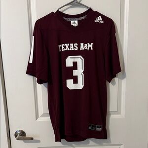 Adidas Maroon Texas A&M Jersey with White Number